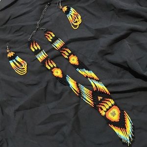 Native Beading Necklace and Earrings
